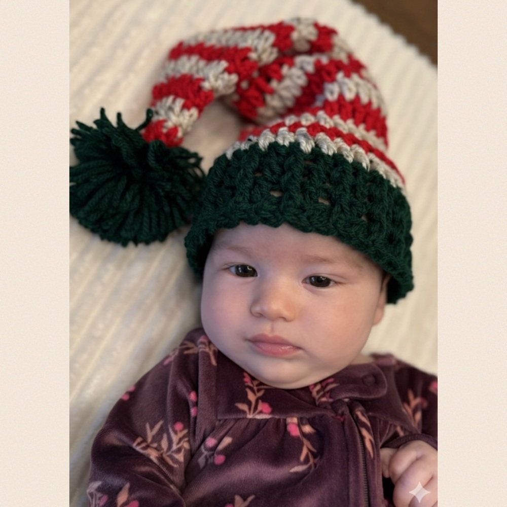 NWT Christmas Infant Elf Hat Sz 6-12 mos
